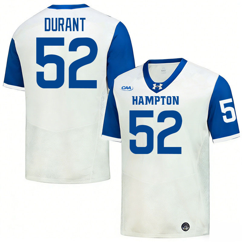 Hampton Pirates #52 Justin Durant College Football Jerseys,Uniforms-White